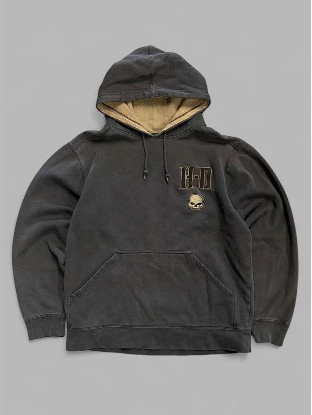 Y2K Faded Skull Harley Davidson Hoodie